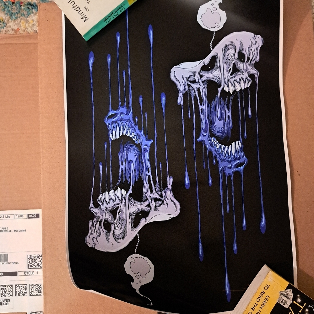 Abstract Skull Art Print, 11x17, NWOT